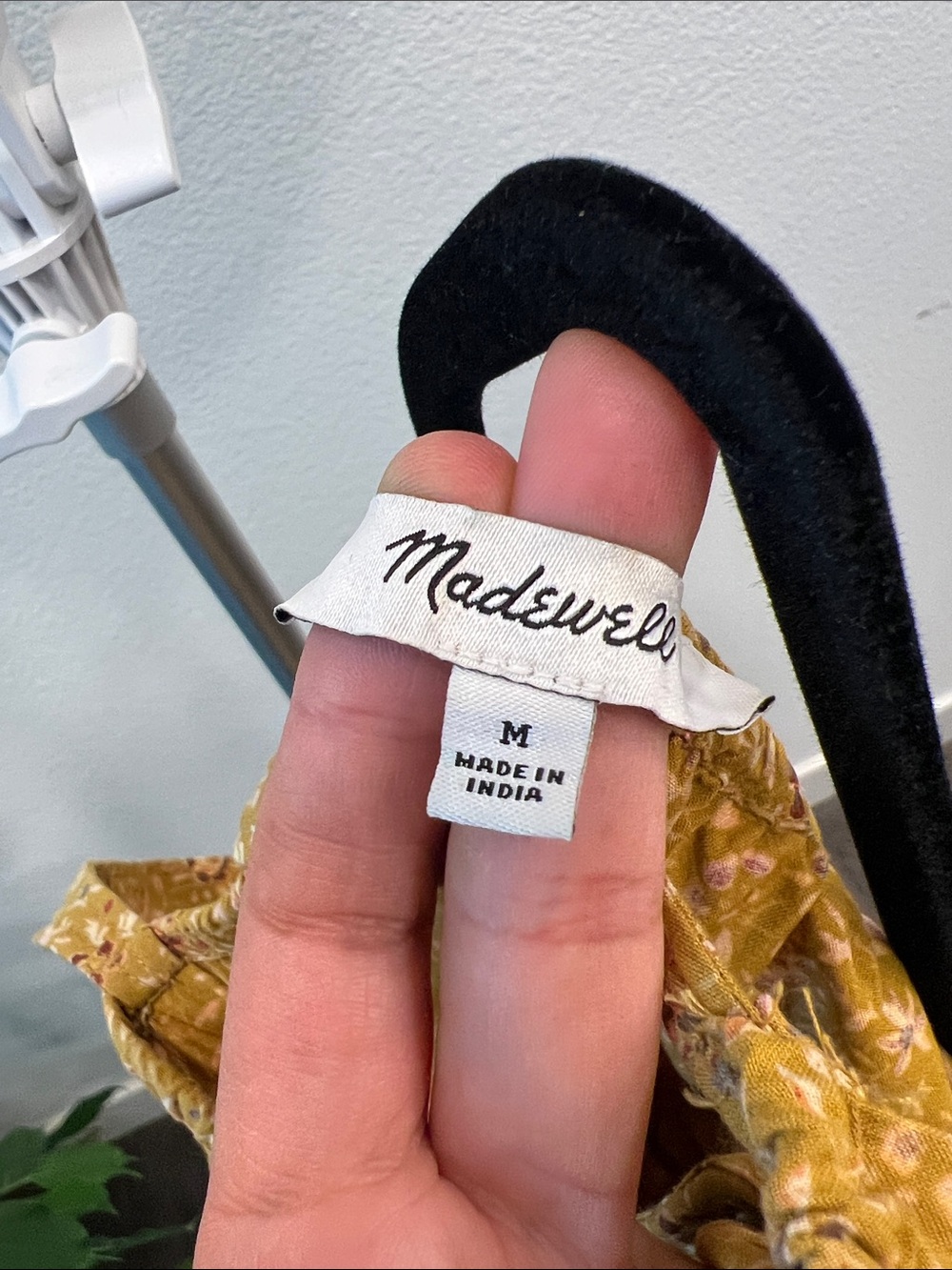 Madewell Mustard Floral Smocked-Waist Wide-Leg Jumpsuit - Picture 3 of 5